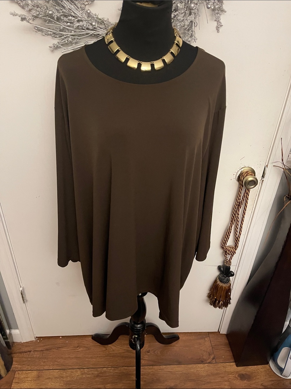 Maggie Barnes Chocolate Brown Long Sleeve Tunic